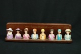 8 Porcelain Avon Figurines On Stand