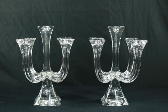 Pair Of Crystal Candleabras