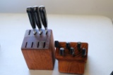 2 Knife Blocks With Knives