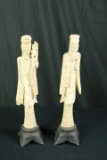 2 Bone Carved Figurines