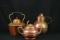 3 Copper Teapots