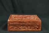 Wooden Trinket Box & Contents