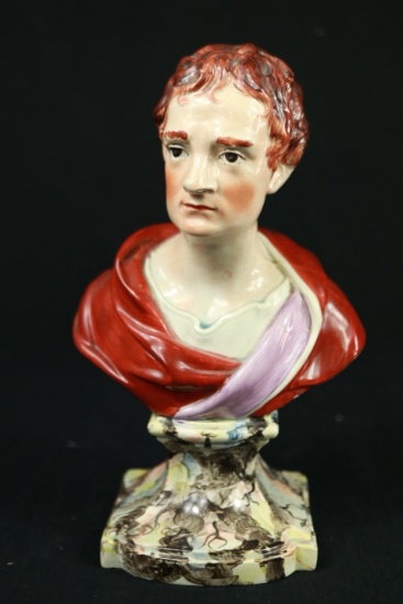 Hand Painted Isaac Newton Porcelain Bust