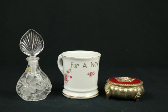 Perfume Bottle, Mug, & Trinket Box