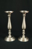 Pair Of Pewter Candle Sticks