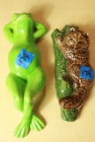Frog Figurine & Racoon Figurine