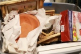 Box With Food Saver, Wicker Baskets, Pots, & Prints