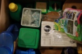 Box Of Misc. Car Cleaning Supplies & Box Of Miracle Grow