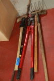 2 Splitting Axes, Bolt Cutters, Digging Bar, & Pitchfork