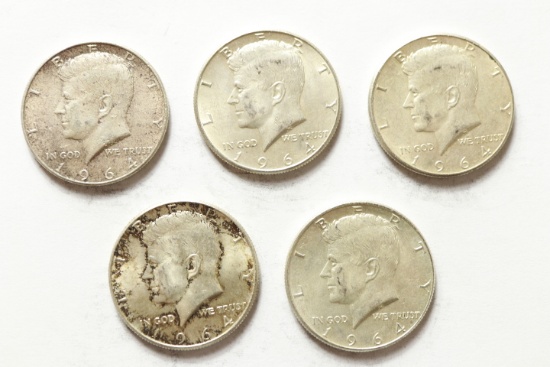 5 1964 Kennedy Halves