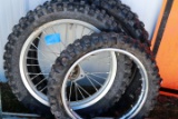 3 Dirtbike Tires & Wheels Assorted Sizes