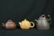 3 Oriental Teapots