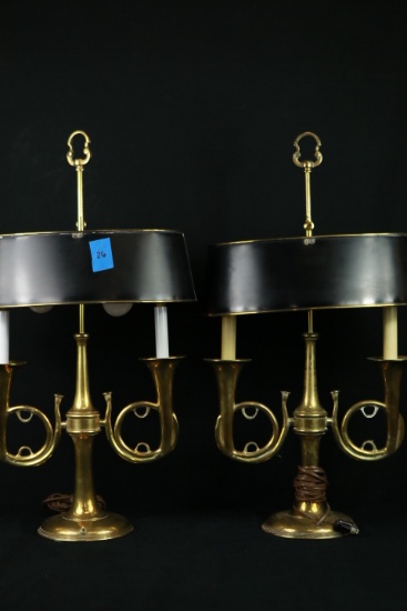 Pair Of Brass Lamps