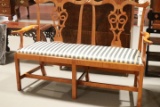 striped Maple Chippendale Style Love Seat