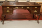 Leather Top Claw Foot Desk