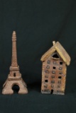 Eiffel Tower Figurine & House Figurine