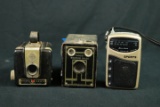 2 Vintage Cameras & Radio