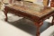 Glass Top Carved Coffee Table