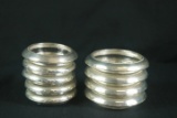 9 Sterling Silver & Glass Coasters