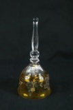 Cut To Clear Amber Glass Bell