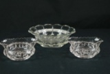 3 Pressed Glass Bowls