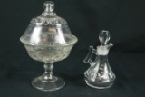 Glass Cruet & Candy Dish