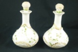 Pair Of Painted Decanters