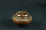 Asian Bronze Covered Dish Incense Burner