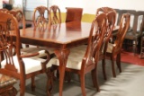 Queen Anne Style Dining Table & 8 Chairs