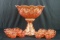 Carnival Glass Punch Bowl & Cups