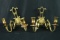 2 Wall Mount Brass Candle Sticks