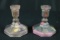 Rueven Glass Pair Of Candle Sticks