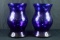 2 Cobalt Blue Vases