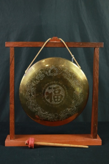Brass Gong On Stand