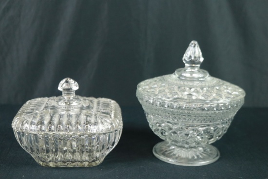 2 Glass Candy Dishes