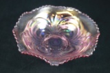 Signed Carnival Glass Bowl