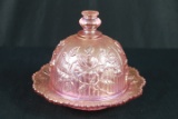 Carnival Glass Covered Butter Dish