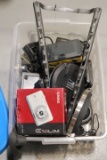 Box of Misc Cameras, headphones