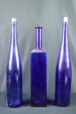 3 Cobalt Blue Vases