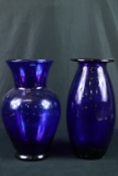 2 Cobalt Blue Vases