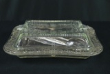 Glass Divided Tray With Cover