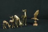 5 Brass Animal Figurines