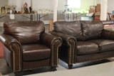 Leather Love Seat & Chair