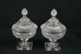 Pair Of Glass Covered Dishes