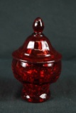 Ruby Glass Covered Dish