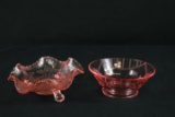 Etched Glass Bowl & Pressed Glass Bowl