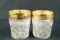 2 Gold Rim Coca Cola Pressed Glasses