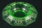 Green Depression Glass Etched Bowl
