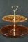 2 Tier Center Handled Amber Stand