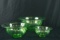 Set Of 3 Green Depression Glass Mixing Bowls